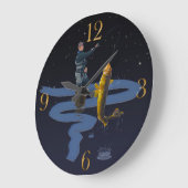 Walleye Fishing Outdoor Fisherman's Sporting Gift Große Wanduhr (Winkel)