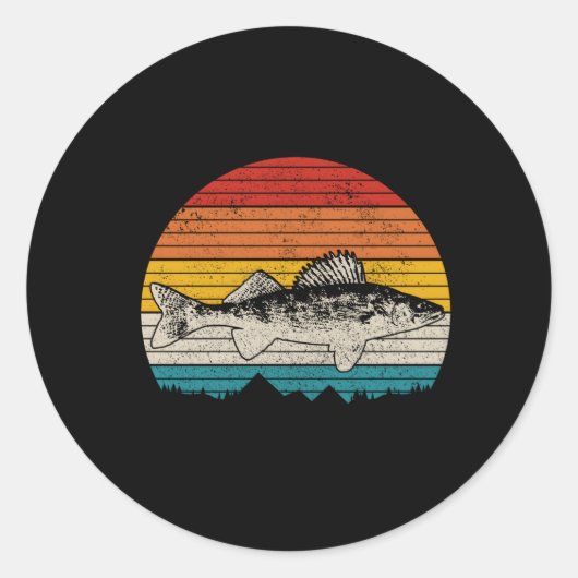 Walleye Fishing Walleye Fisher Fisch Runder Aufkleber (Vorderseite)