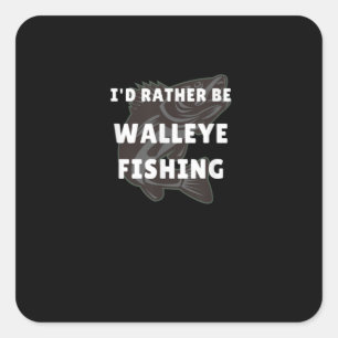 Walleye Fishing Walleye Funny Fisher Men Walleye Quadratischer Aufkleber