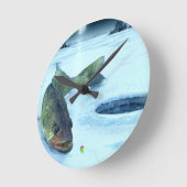 Walleye Ice Runde Wanduhr (Winkel)