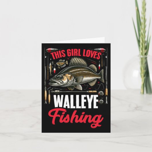 Walleye Jagd Fische Angler Dieses Mädchen Lieben W Karte (Vorderseite)