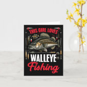 Walleye Jagd Fische Angler Dieses Mädchen Lieben W Karte (Gelbe Blume)