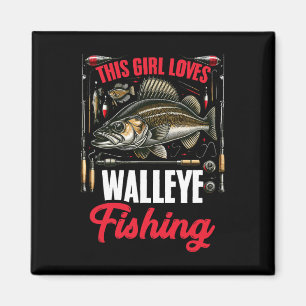 Walleye Jagd Fische Angler Dieses Mädchen Lieben W Magnet
