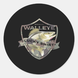 Walleye Lucky Shirt Funny Zubehör zu Walleye F Runder Aufkleber