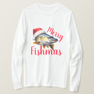 Walleye "Merry Fishmas" Ugly Christmas T-Shirt