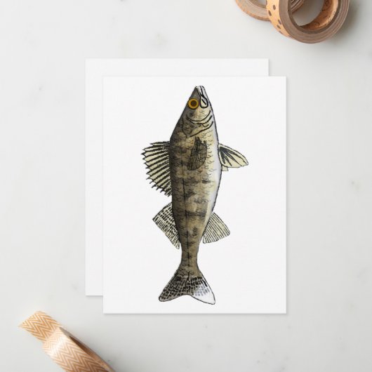 Walleye Mitteilungskarte (Vorderseite/Rückseite Beispiel)