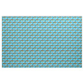 Walleye Muster auf blauer Fabric Stoff (Yard (91,4 cm))