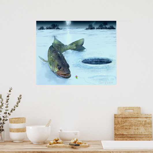 Walleye on Ice Poster (Küche)