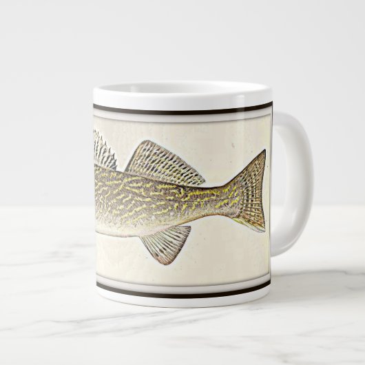 Walleye Pike Fisch Jumbo-Tasse (Vorderseite Rechts)