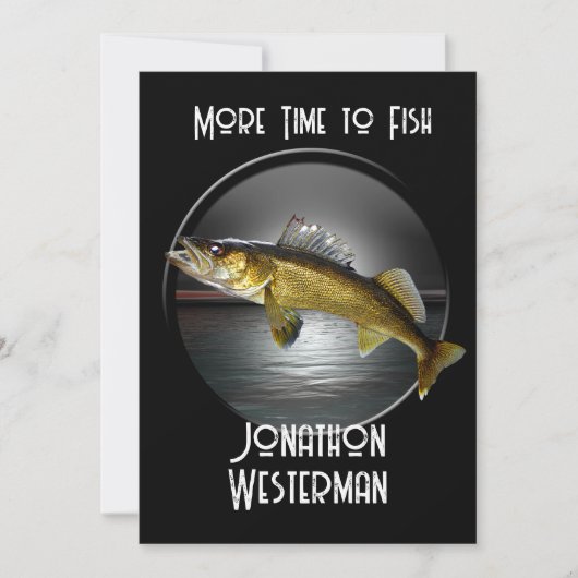 Walleye Pike Fischerei Ruhestand Einladung (Vorderseite)