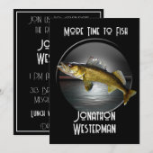Walleye Pike Fischerei Ruhestand Einladung (Vorne/Hinten)