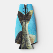 Walleye Pike Fish on Blue and Name Flaschenkühler (Rückseite)