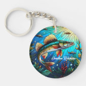 Walleye Pike im Lake Modern Schlüsselanhänger (Vorderseite)