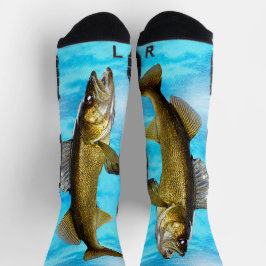 Walleye Pike und Blaues Wasser Socken