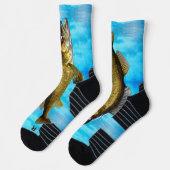 Walleye Pike und Blaues Wasser Socken (Links)