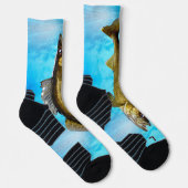 Walleye Pike und Blaues Wasser Socken (Rechts)