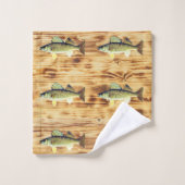 Walleye Pikes auf Holzplatten Badhandtuch Set (Waschlappen)