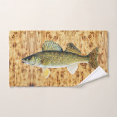 Walleye Pikes auf Holzplatten Badhandtuch Set (Handtuch)