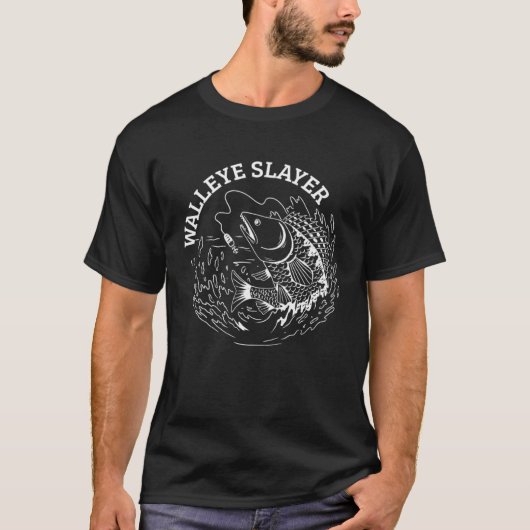 Walleye Slayer Walleye Fischen T-Shirt (Vorderseite)