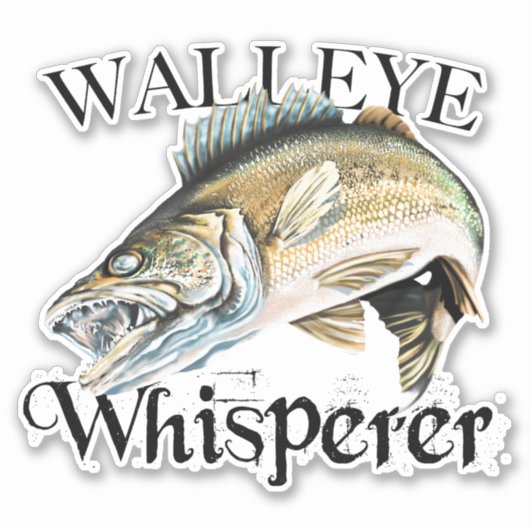 Walleye Whisperer Aufkleber (Vorderseite)