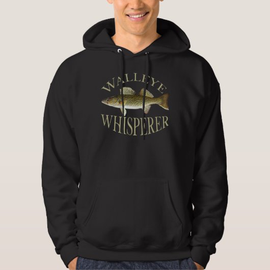 Walleye Whisperer Fish Illustration Art Fisherman Hoodie (Vorderseite)
