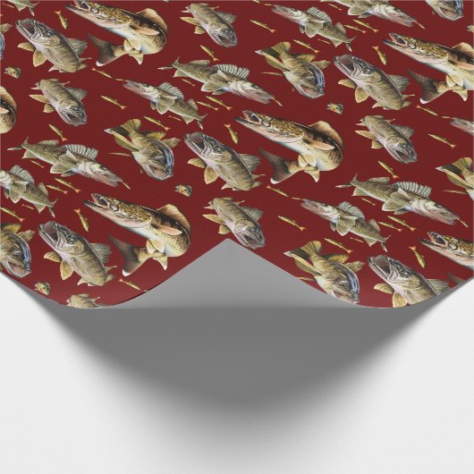 Walleyes Schwimmen Geschenkpapier (Ecke)