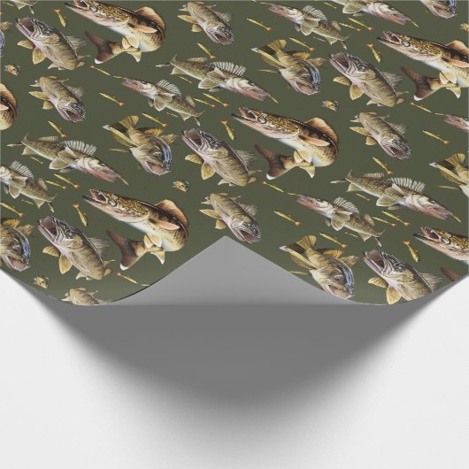 Walleyes Schwimmmuster Geschenkpapier (Ecke)