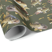 Walleyes Schwimmmuster Geschenkpapier (Rolleneckpunkt)