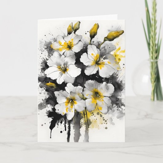 Wallflower - Aquarellblumen Karte (Vorderseite)