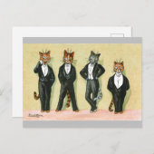 Wallflower Boy Cats von Louis Wain Postkarte (Vorne/Hinten)