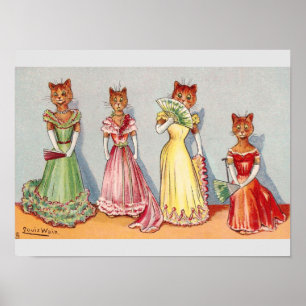 Wallflower Cats von Louis Wain Poster