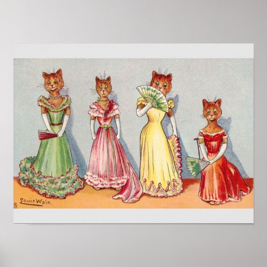 Wallflower Cats von Louis Wain Poster (Vorne)