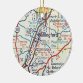 Wallingford CT Vintag Map Keramik Ornament (Links)