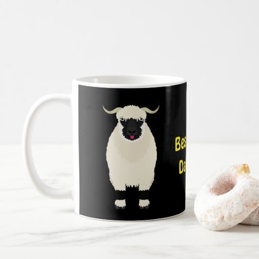 Wallis Black Nose Sheep Best Sheep Vater Ever Kaffeetasse (Mit Donut)