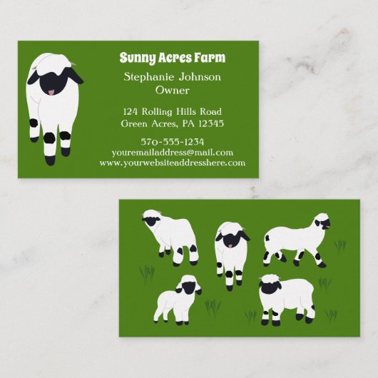 Wallis Blacknowledged Bauern Visitenkarte (Vorne/Hinten)