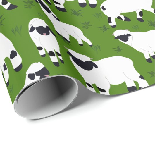 Wallis Blwleise Illustrationen zum Thema Schafe au Geschenkpapier (Rolleneckpunkt)