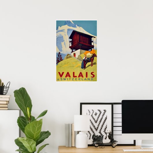 Wallis, Schweiz, Schweiz, Schweiz, Skiposter Poster (Heimbüro)
