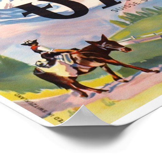 Wallis, Schweiz, Schweiz, Schweiz, Skiposter Poster (Ecke)