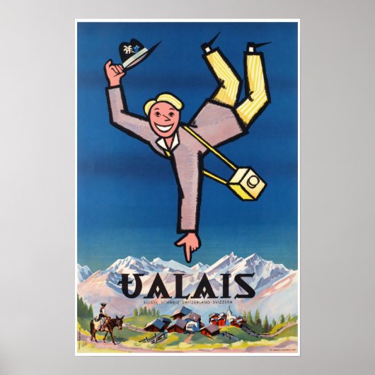 Wallis, Schweiz, Schweiz, Schweiz, Skiposter Poster (Vorne)