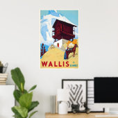 Wallis Schweiz Schweizer Alpen Schweiz Vintage Poster (Heimbüro)
