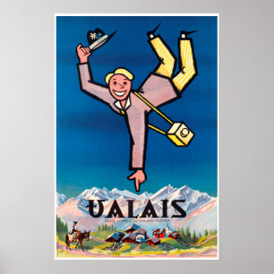 Wallis,Schweiz,Suisse,Ski-Plakat Poster