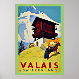 Wallis, Schweiz Vintage Poster