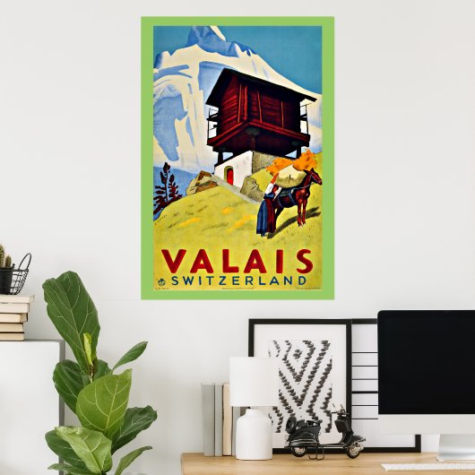 Wallis, Schweiz Vintage Poster (Heimbüro)