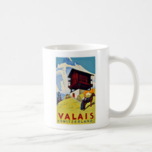 Wallis Schweiz Vintage Reisen Schöne Kaffeetasse