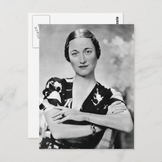 Wallis Simpson Postkarte (Vorne/Hinten)