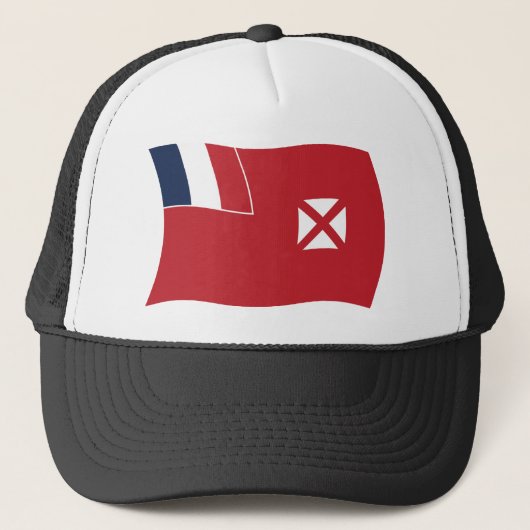 Wallis und Futuna-Flaggenhut Truckerkappe (Vorderseite)