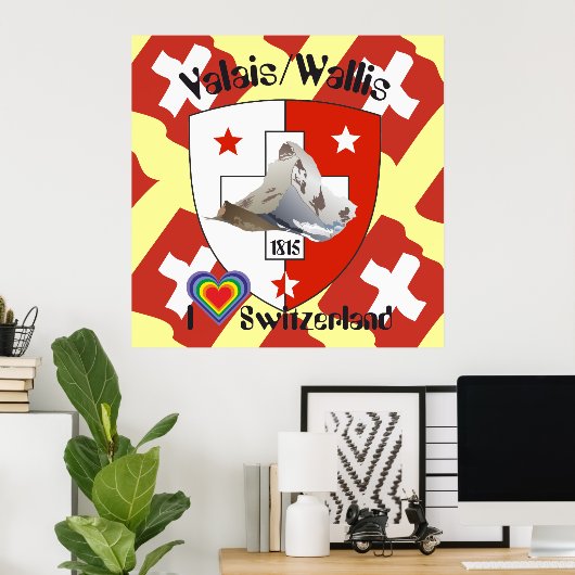 Wallis Valais Schweiz Suisse Poster (Heimbüro)