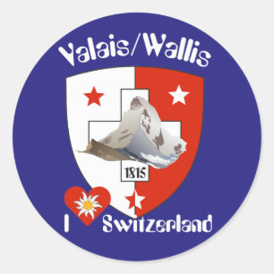 Wallis Valais Schweiz Suisse Svizzera Aufkleber