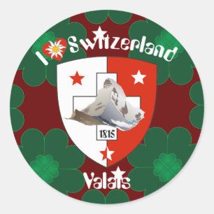 Wallis Valais Schweiz Suisse Svizzera Aufkleber