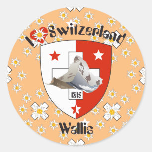 Wallis Valais Schweiz Suisse Svizzera Aufkleber